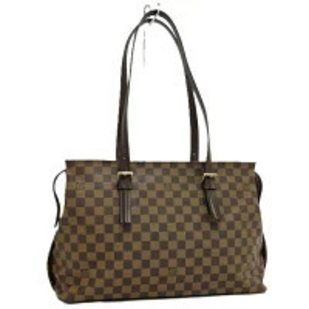 LOUIS VUITTON Chelsea Tote Bag Damier Ebene Brown